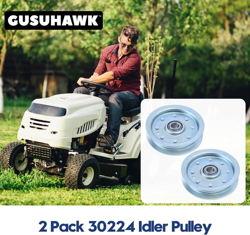 GUSUHAWK 2 Pack 30224 Flat Idler Pulley Replaces Dixie Chopper 30224 Pulley for Dixie Chopper LT1800 LT2000 LT2300 LT2400 LT2500 LT2700 LX2002 LX2400 LX2401 RB2700 SE 2550 Classic 2750 2760 3372 Mower - Image 2